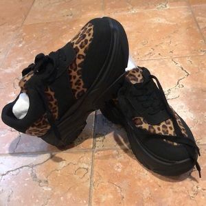 Chunky ASOS Fuzzy Cheetah Print Sneakers